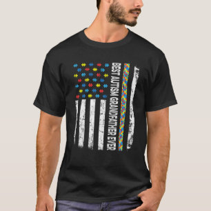 Amerikaanse vlag Beste autisme Opa ooit Autisme T-shirt