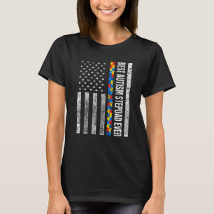 Amerikaanse Vlag Beste Autisme Stiefvader Ooit Aut T-shirt