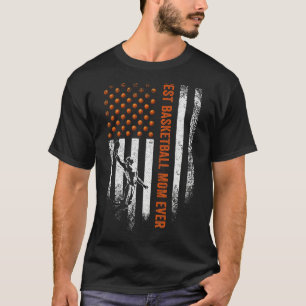 -Amerikaanse vlag Beste Basketball Mam ooit Zil T-shirt