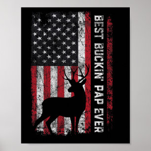 Amerikaanse vlag Beste Buckin 'Pap Ooit Herten Jac Poster