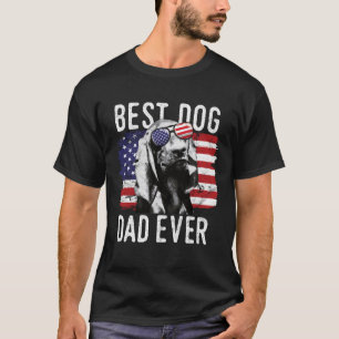 Amerikaanse vlag beste hond papa ooit zwart en tan t-shirt