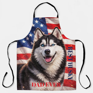 Amerikaanse vlag Beste papa ooit Husky hond Schort