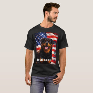 Amerikaanse vlag Beste Vader Ooit Rottweiler Hond T-shirt