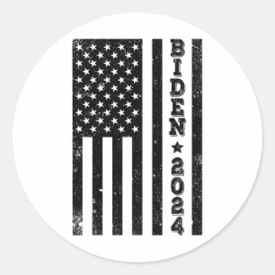 Amerikaanse vlag Biden Verkiezingen tegen Trump 4 Ronde Sticker
