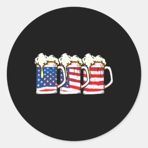 Amerikaanse vlag bierbrouwerij 4 juli ronde sticker