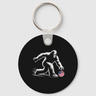 Amerikaanse vlag Bigfoot Bowling Bowler Sleutelhanger