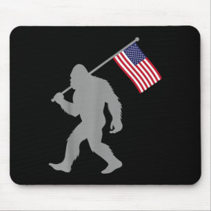 Amerikaanse Vlag Bigfoot Rood Wit Blauw Patriottis Muismat