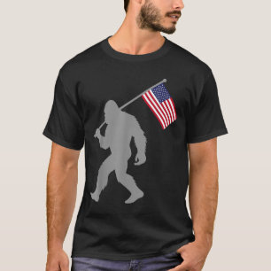Amerikaanse Vlag Bigfoot Rood Wit Blauw Patriottis T-shirt