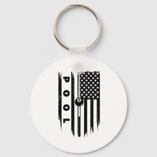 Amerikaanse vlag biljart pool speler kleding - Bil Sleutelhanger