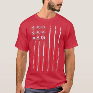 Amerikaanse vlag Billiards pool Funny American vla T-shirt