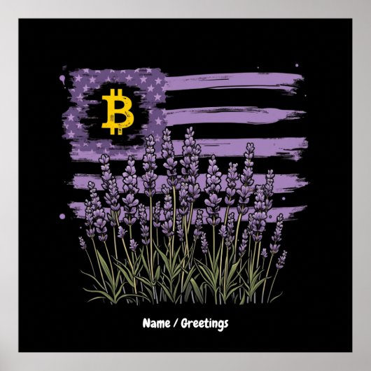 Amerikaanse vlag Bitcoin BTC Revolution Grappige C Poster (Voorkant)