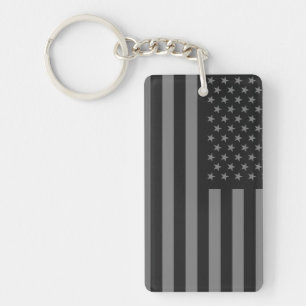 Amerikaanse vlag Black Gray Sleutelhanger