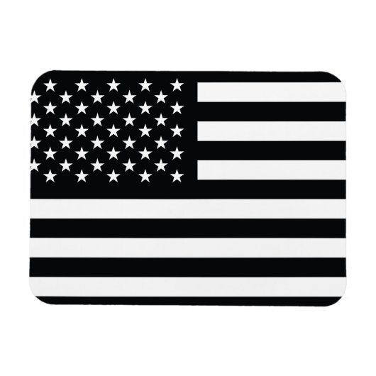 Amerikaanse vlag Black White Magneet (Horizontaal)
