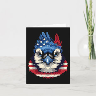 Amerikaanse vlag Blue Jay Patriotic Bird Gezicht 4 Kaart