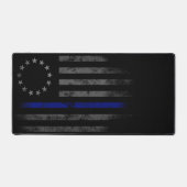 Amerikaanse vlag Blue Line Fire & Rescue Bureaumat (Voorkant)