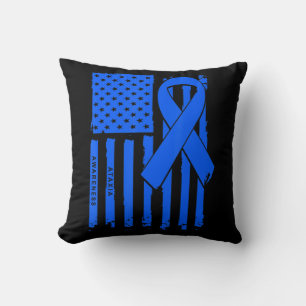 Amerikaanse vlag Blue Ribbon Ataxia Awareness T-Sh Kussen
