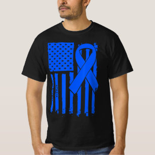 Amerikaanse vlag Blue Ribbon Ataxia Awareness T-Sh T-shirt