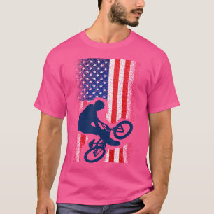 Amerikaanse vlag BMX Cool Fiets Motorcross T-shirt