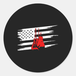 Amerikaanse Vlag Bokskleding - Boksen  Ronde Sticker