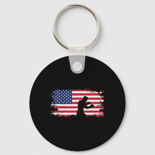 Amerikaanse Vlag Bokskleding - Boxer Boksen Vrouwe Sleutelhanger
