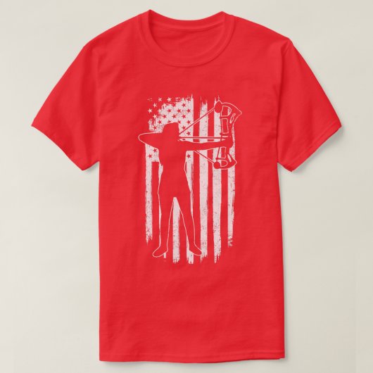 Amerikaanse vlag boogschieten t-shirt (Design voorkant)