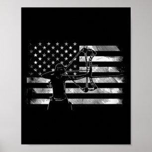 Amerikaanse Vlag Boogschutter Meisje Boogschieten Poster