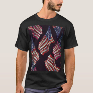 Amerikaanse vlag borduurwerk: patriottisch patroon t-shirt