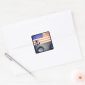 Amerikaanse vlag, Boston Terrier sticker (Envelop)