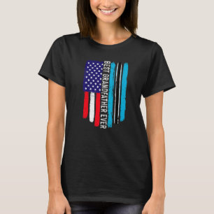 Amerikaanse vlag & Botswana vlag Beste grootvader T-shirt