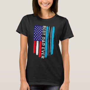 Amerikaanse vlag & Botswana vlag Beste vader ooit T-shirt