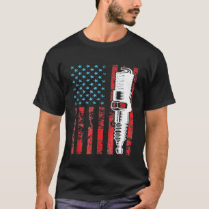 Amerikaanse Vlag Bougie Vintage Auto Usa T-shirt