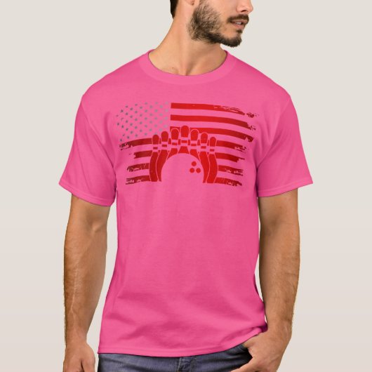 Amerikaanse vlag Bowling Apparel Bowling T-shirt (Voorkant)