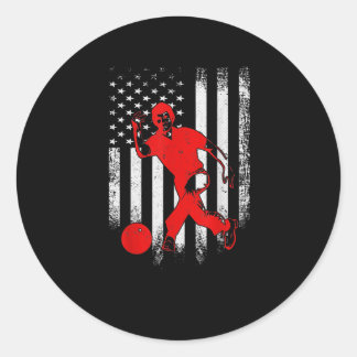  Amerikaanse vlag Bowling Player Bowler Ronde Sticker
