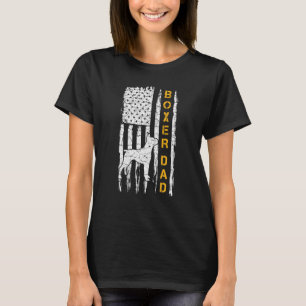 Amerikaanse vlag Boxer Dog Dad Silhouette T-shirt