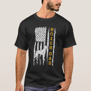 Amerikaanse vlag Boxer Dog Dad Silhouette T-shirt