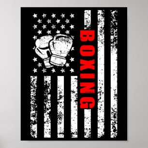 Amerikaanse vlag boxing patriottic boxing poster