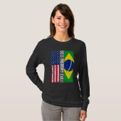 Amerikaanse vlag Brazilië vlag vlag Beste mama ooi T-shirt (Voorkant volledig)