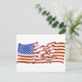 Amerikaanse vlag briefkaart (Staand voorkant)