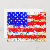 Amerikaanse vlag briefkaart (Voorkant / Achterkant)