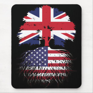 Amerikaanse vlag - Brits - boomrootbomen Muismat