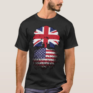 Amerikaanse vlag - Brits - boomrootbomen T-shirt