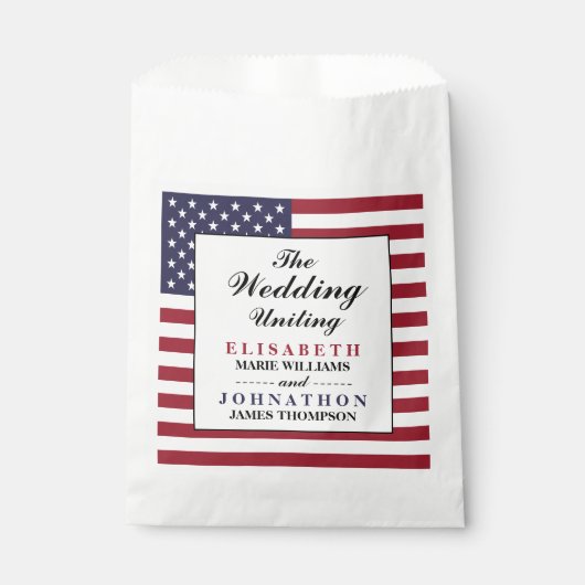 Amerikaanse vlag bruiloft bedankzakje (Voorkant)