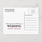 Amerikaanse vlag bruiloft dank u aankondigingskaart (Achterkant)