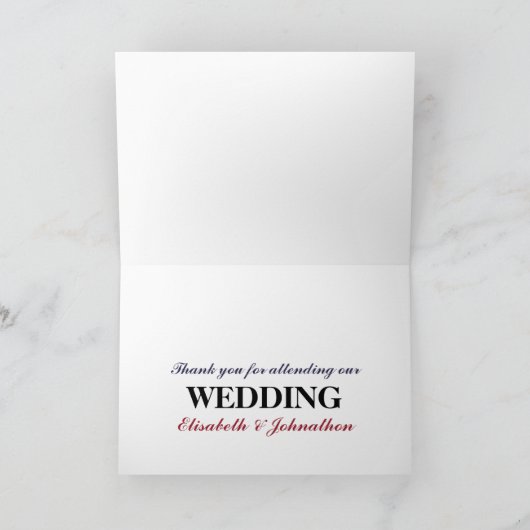 Amerikaanse vlag bruiloft dank u bedankkaart (Binnen)