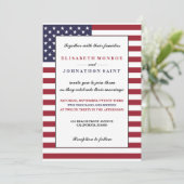 Amerikaanse vlag bruiloft kaart (Staand voorkant)