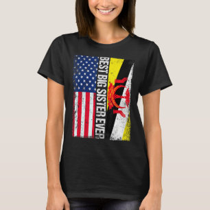 Amerikaanse vlag Brunei vlag Beste grote zusje ooi T-shirt