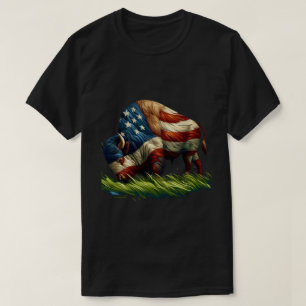 Amerikaanse vlag Buffalo Bison T-shirt