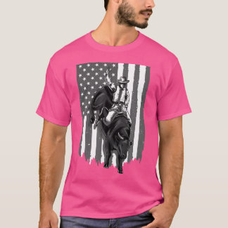 Amerikaanse vlag Bull Riding Cowboy 4 juli Patri T-shirt