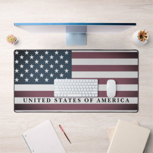 Amerikaanse vlag bureau mat met aangepaste ontwerp