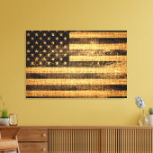 Amerikaanse vlag Burlap Linen Rustic Jute Canvas Afdruk (Insitu (Woonkamer))